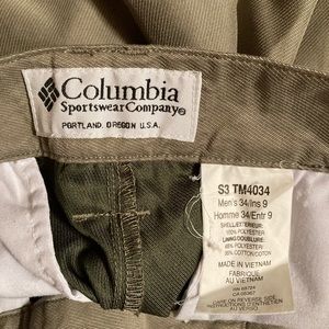 Mens Columbia GRT Shorts Size 34x9